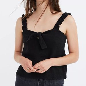 Madewell TexTure & Thread Tie Front Tank Top Large Black